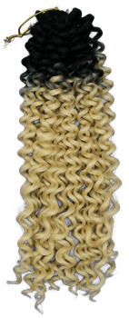 Deep Water Crochet Braids - zweifarbig  blond/weißblond #613 - schwarz #1b